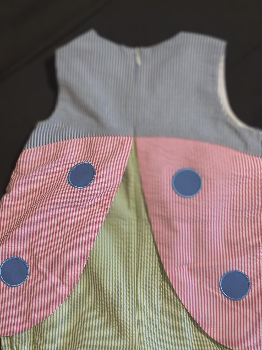 Florence Eiseman Pink, Green & Blue Ladybug One-Piece - Picture 3 of 4